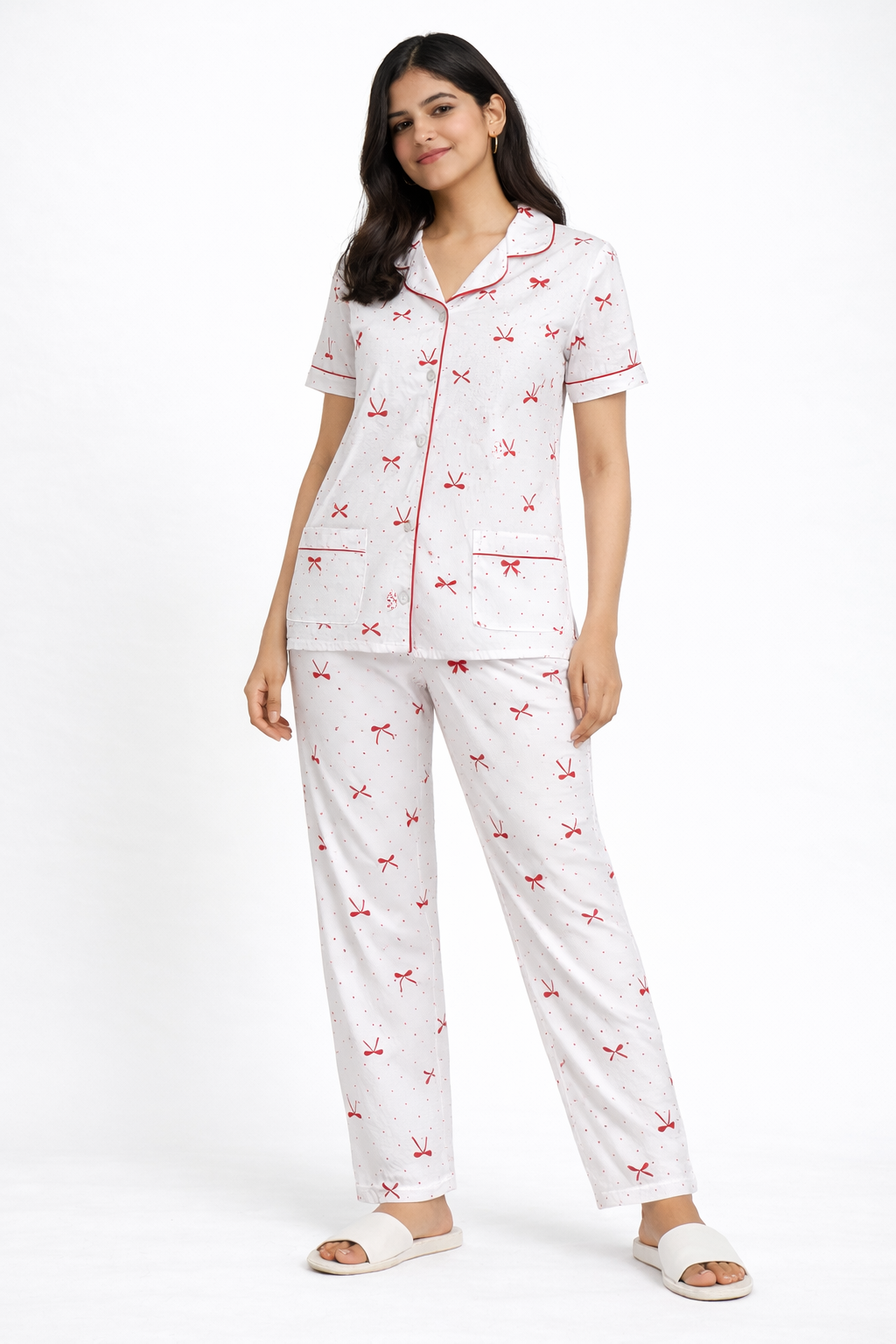 Red & White Night Suit