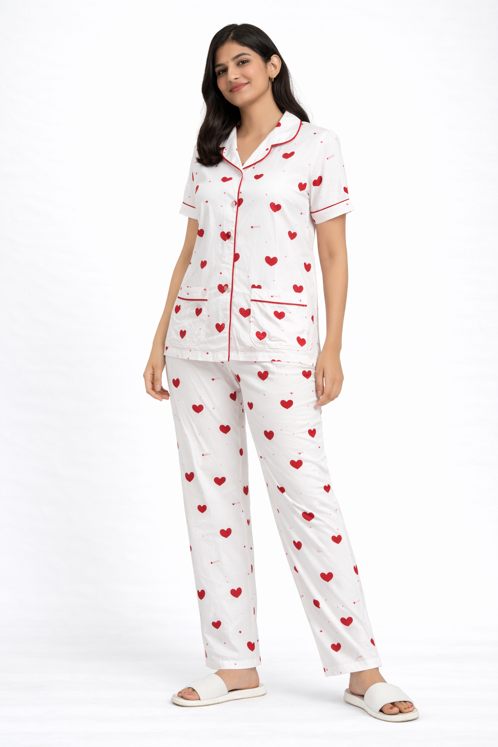 Red & White Night Suit