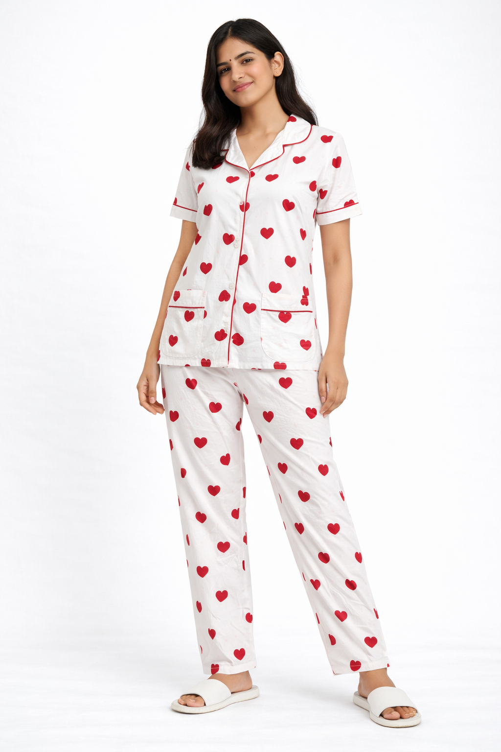 Red & White Night Suit