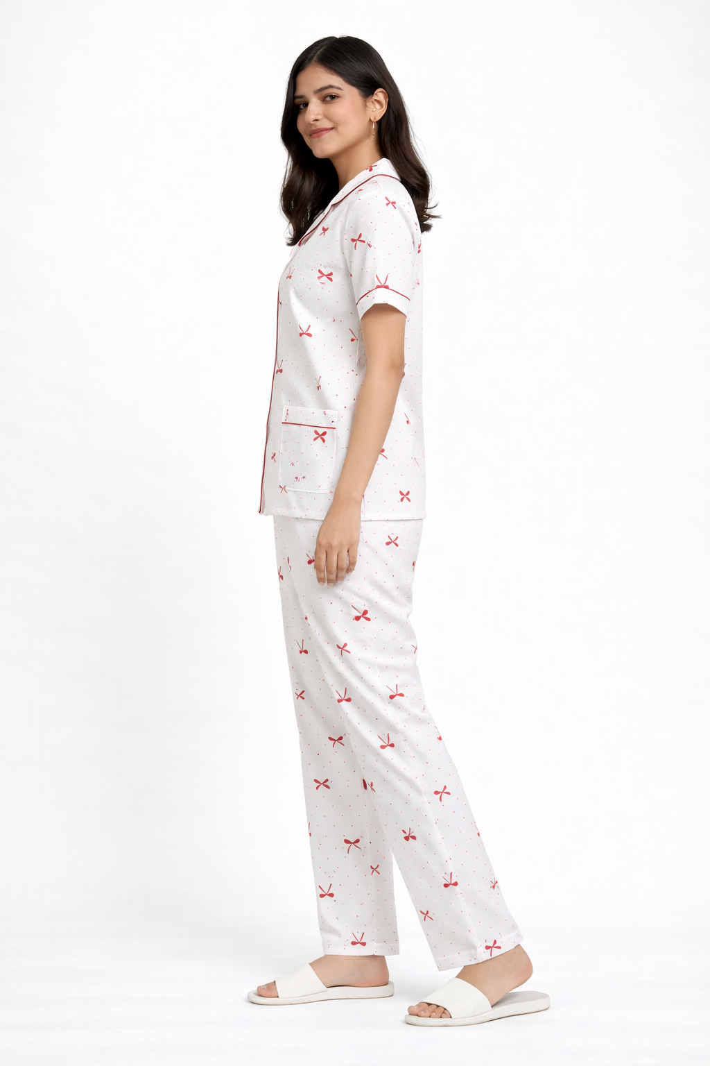 Red & White Night Suit