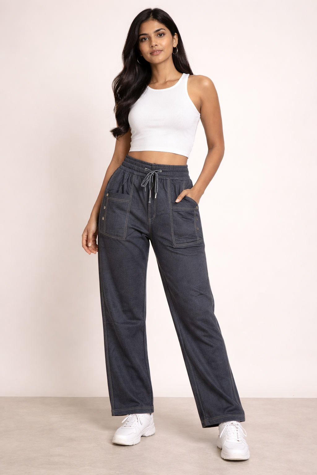 Fleece Denim Pants