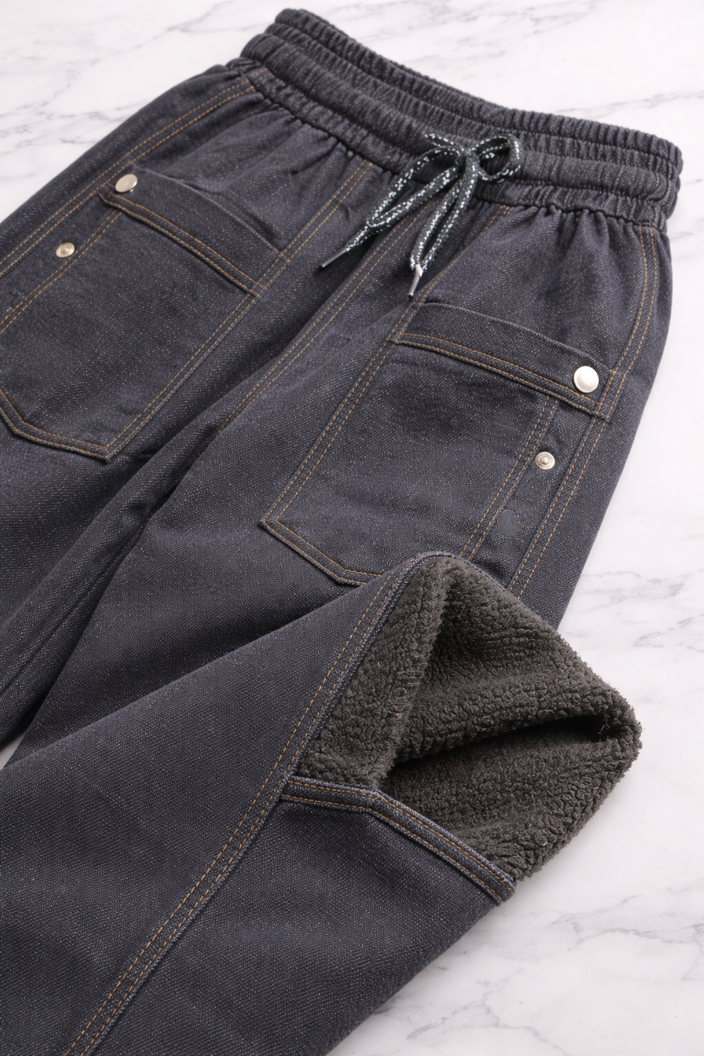 Fleece Denim Pants