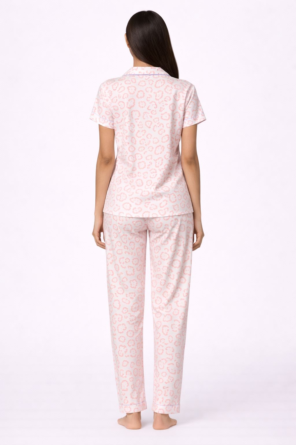 Pink Leopard Print Night Suit